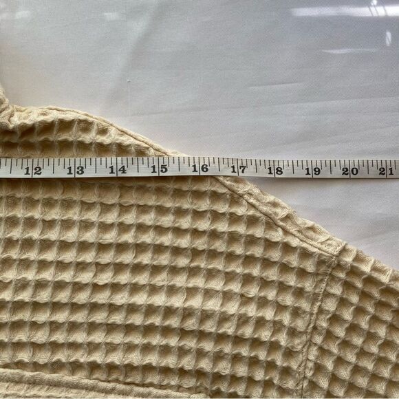 BDG Cream Stanley Waffle Knit Button-Down Shirt Size Extra Small - Picture 14 of 16